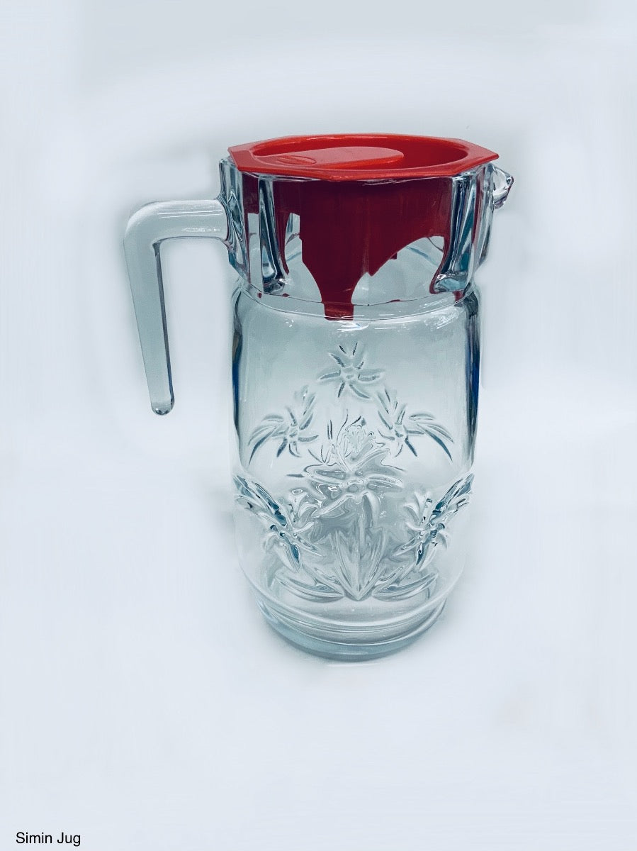 Simin Jug With Red Plastic Lid Red - Image 1