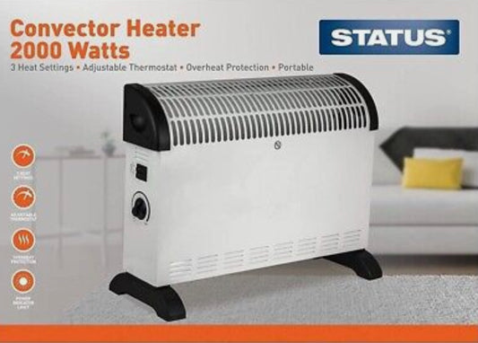 Status 2000 Watt Convector Heater With Thermostat Control Home Indoor Heating STATUS2000 - Image 2