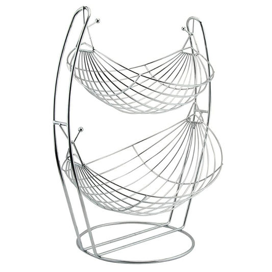 2 Tier Swing Fruit Basket Chrome - Image 2