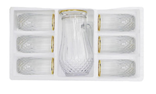 Concord Water Set With Gold Line Gold Set Of 7 - Image 2