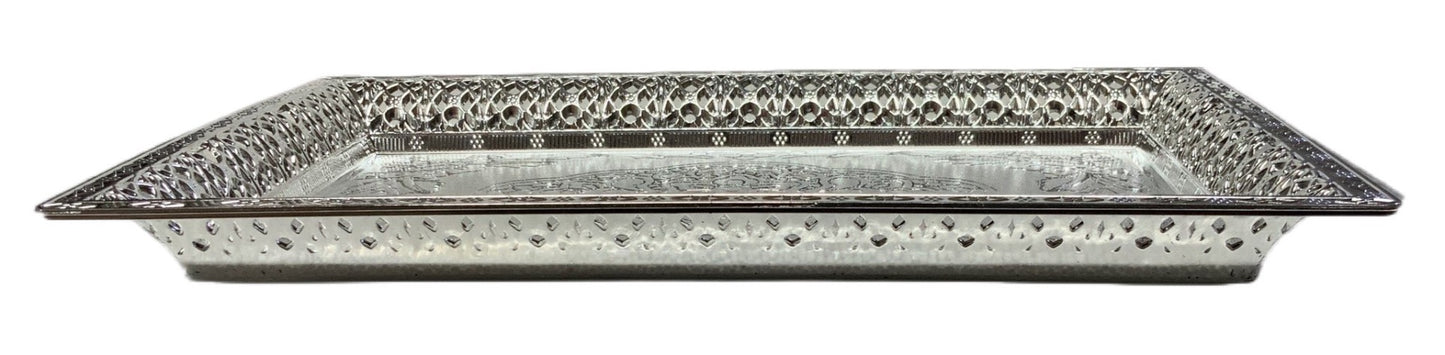 Silver Plastic Tray Silver - Image 3