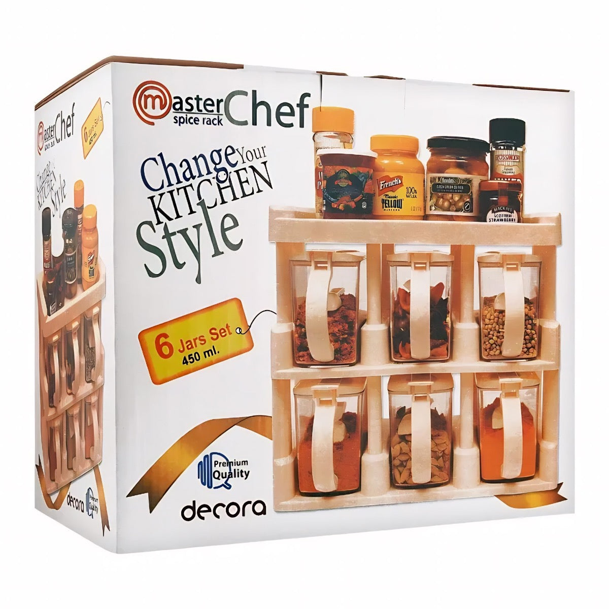 2 Tier Plastic Spice/masala Rack Storage Set With Spoon Set Of 6 - Image 3
