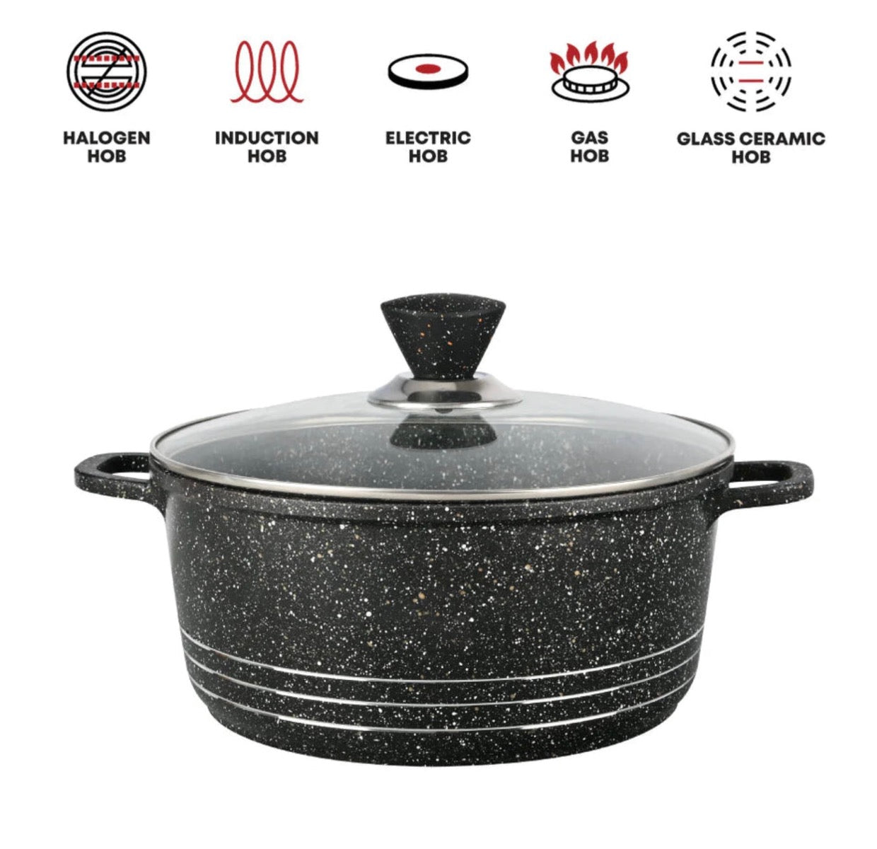 Black Marbell Die Cast Non Stick Pan Set Black Set Of 4 - Image 5