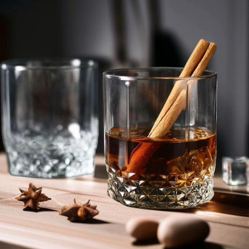 Glasses Clear Drinking Glasses Diamond Like Pattern Clear Set Of 6 320ml - Image 7