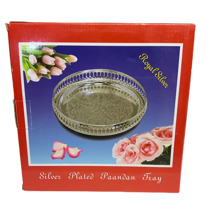 Silver Paandan Tray Round With Ball Feet Silver - Image 3