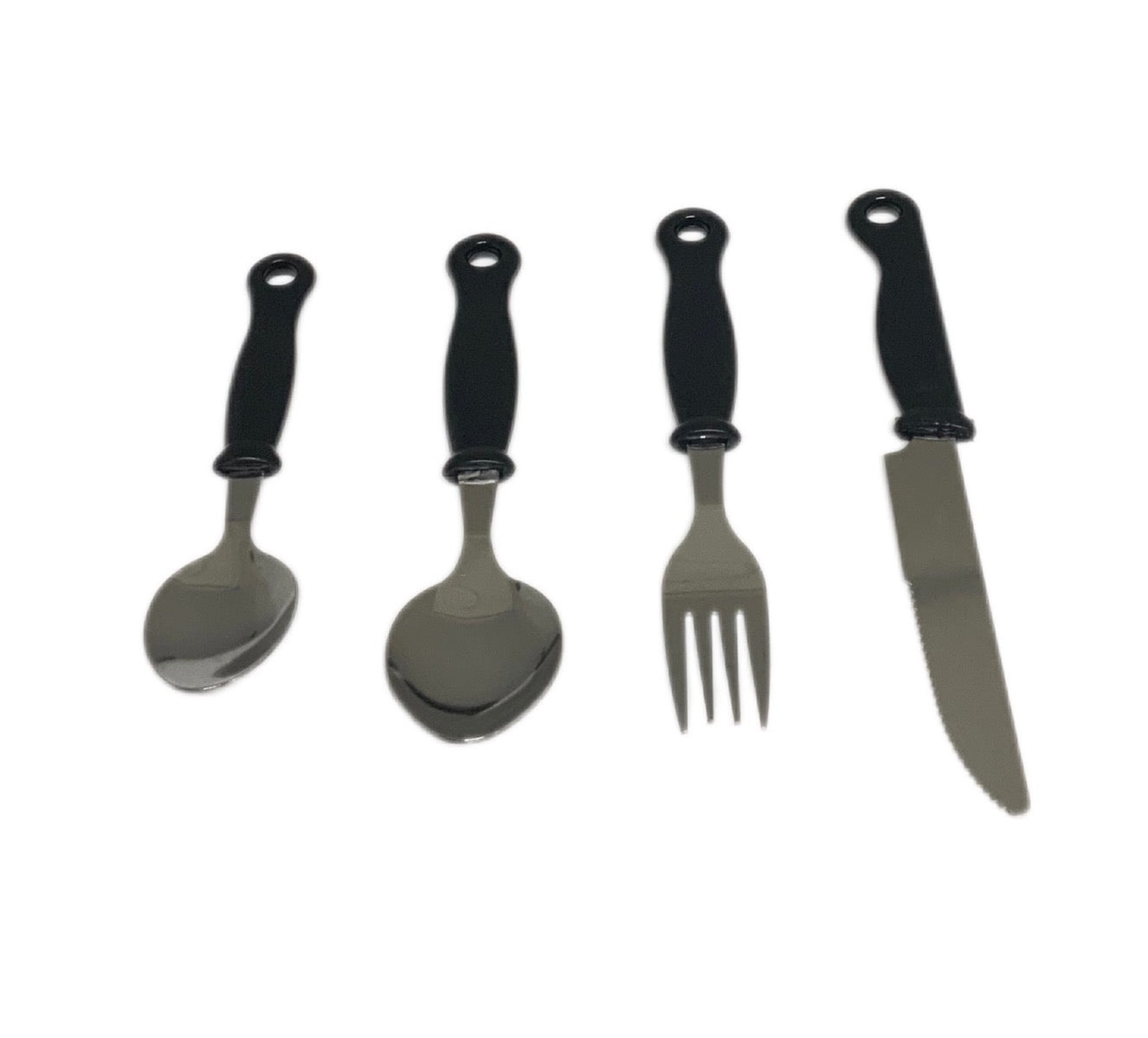Black Cutlery Set With Stand SET24PC Black Set Of 24 - Image 3