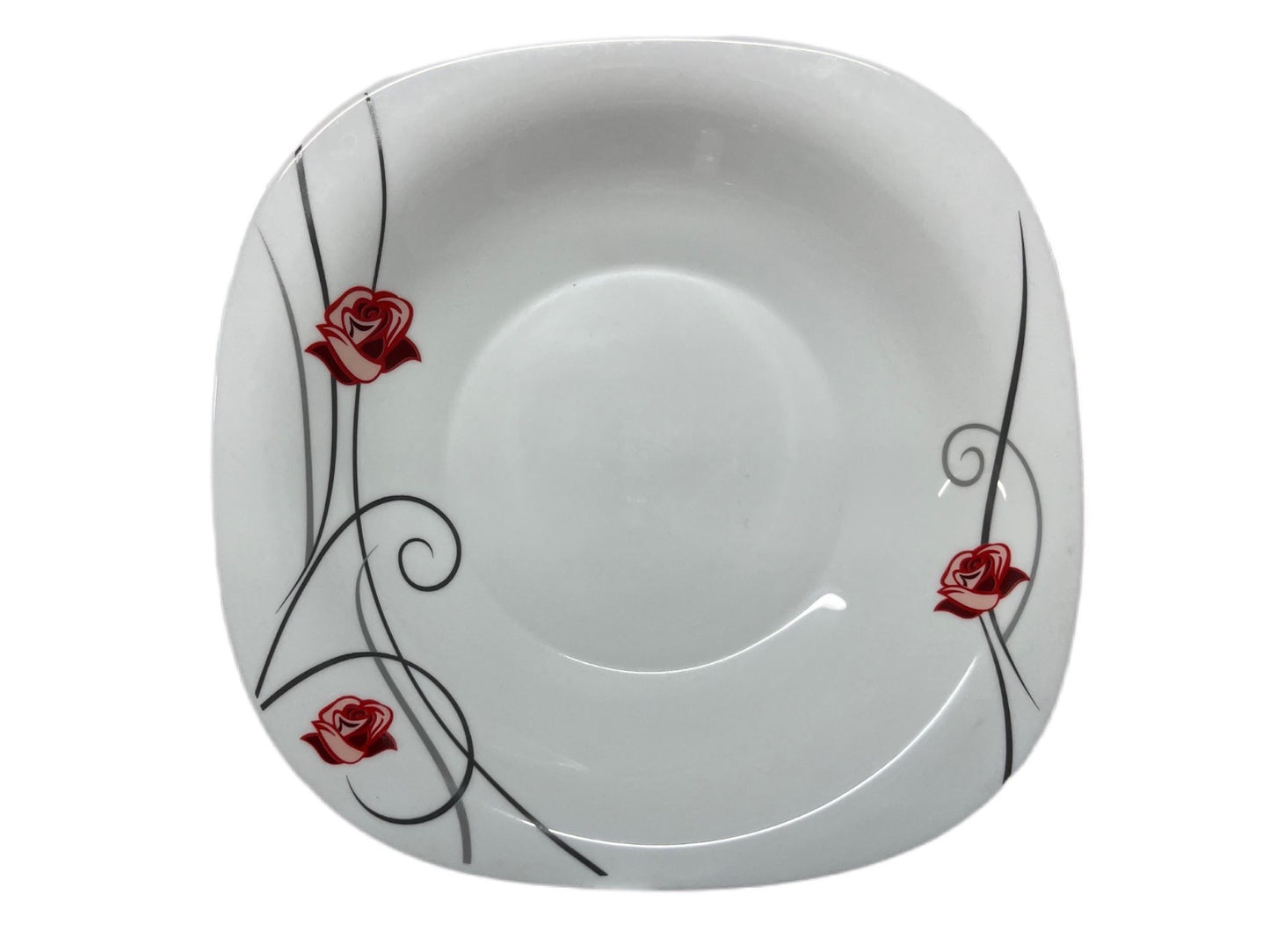 Pars Opal Rose Square Soup Plate ROSE22 22.5cm - Image 1