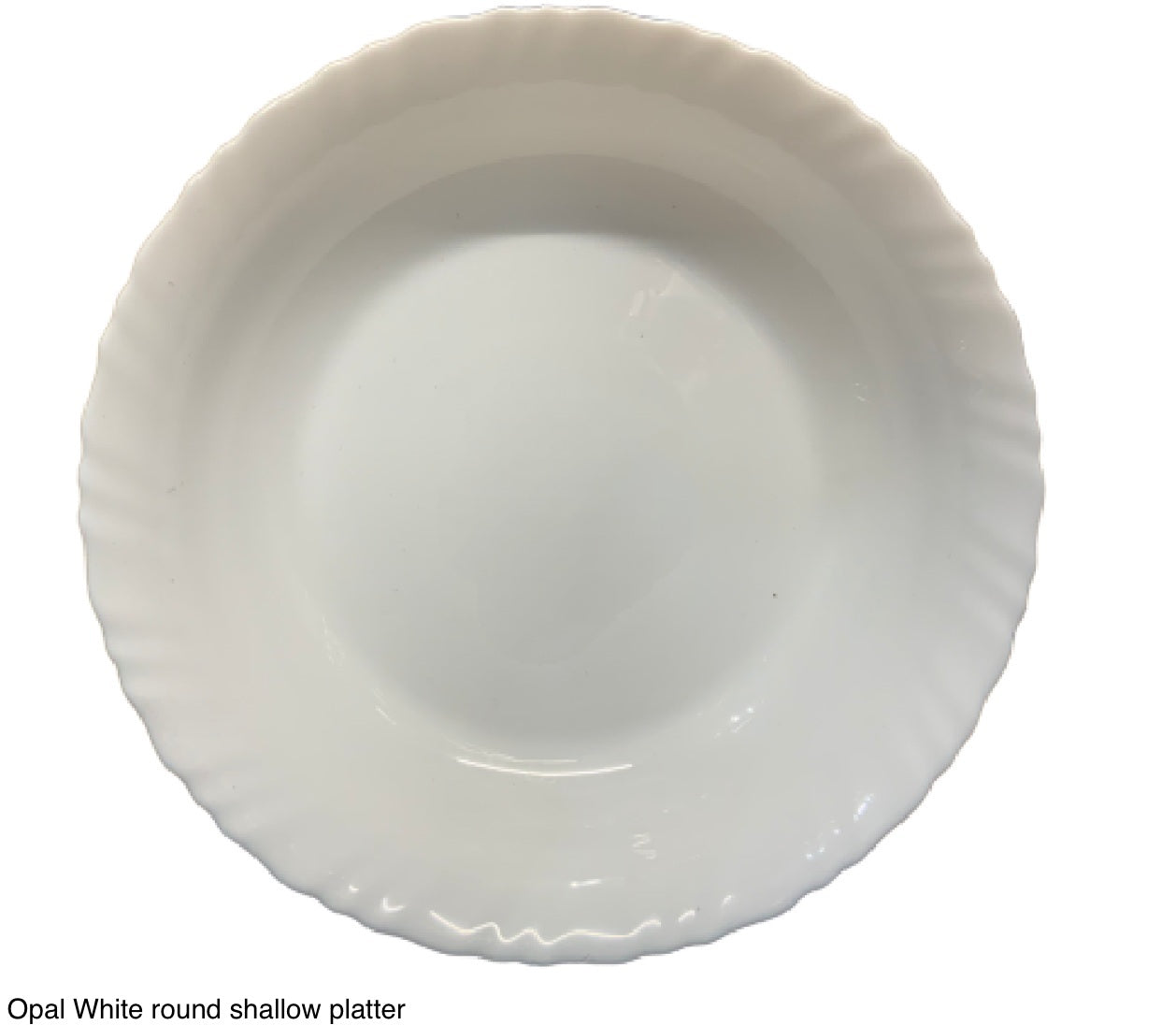 Opal White Plain Round Shallow Platter / Pasta Bowl PLAIN27CM White 27cm - Image 1