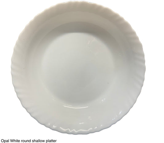 Opal White Plain Round Shallow Platter / Pasta Bowl PLAIN27CM White 27cm - Image 1