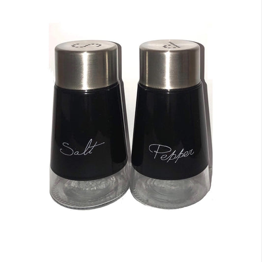 Black Chrome Salt And Pepper Set Black - Image 1
