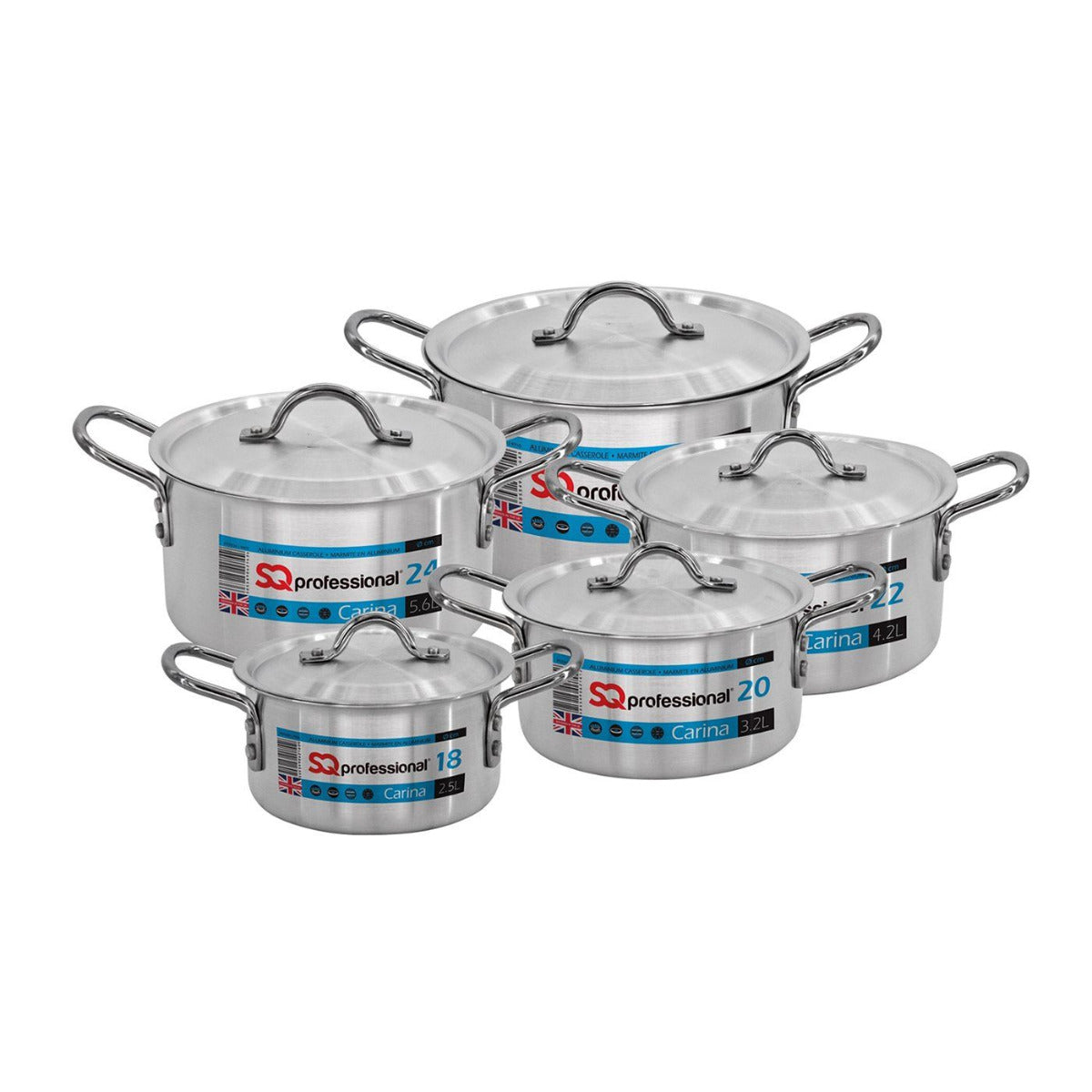 Sq Professional Aluminium Carina Cookware Set Of 5 - Image 1