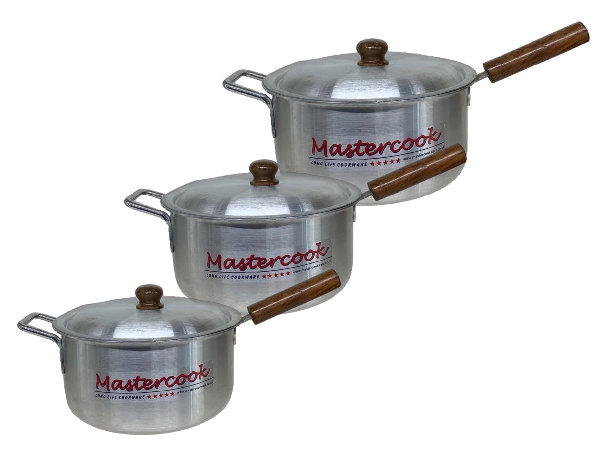Aluminium Cookware Set 2 4 Wooden Handle - Image 1