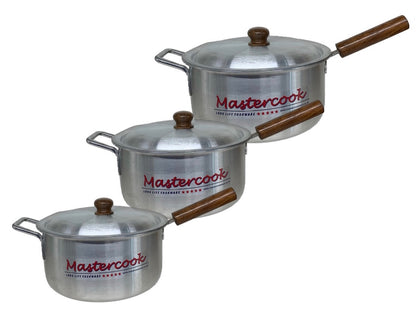 Aluminium Cookware Set 2 4 Wooden Handle - Image 1