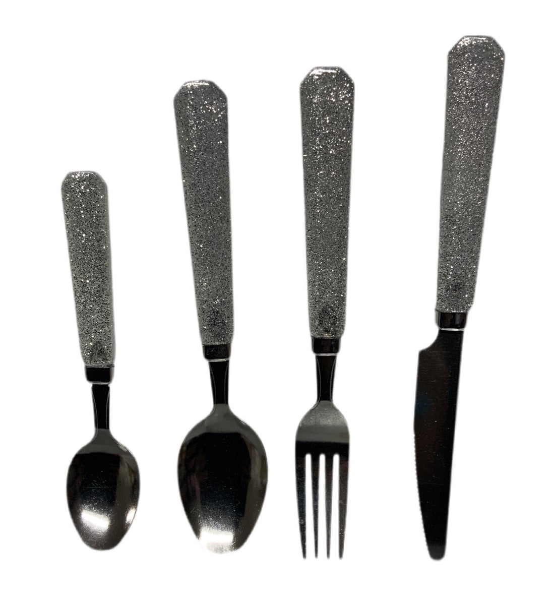 Sparkling Silver Cutlery Set With Stand SET24PC Silver Set Of 24 - Image 2