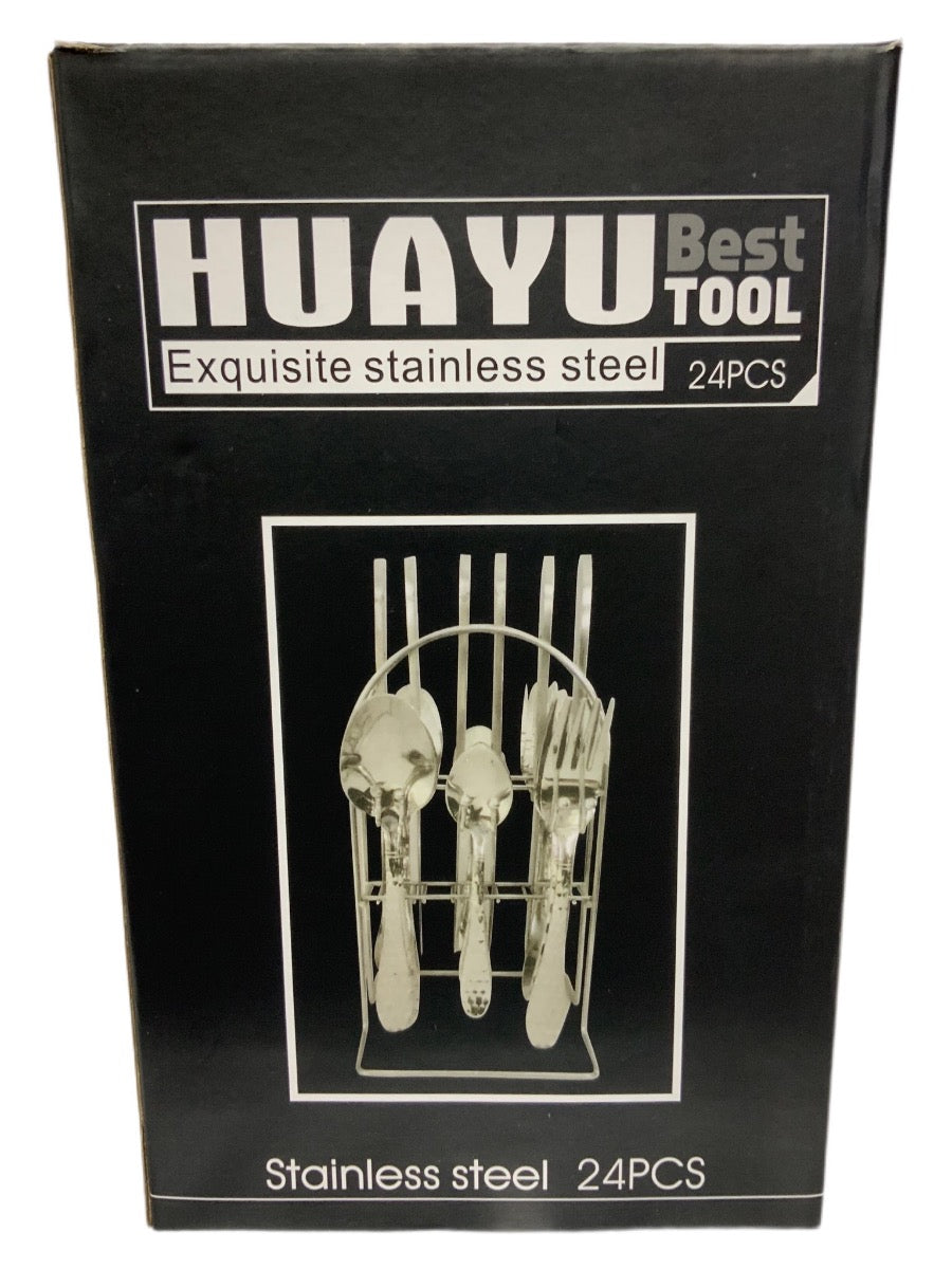 Silver Durane Cutlery Set With Stand SET24PC Silver Set Of 24 - Image 3