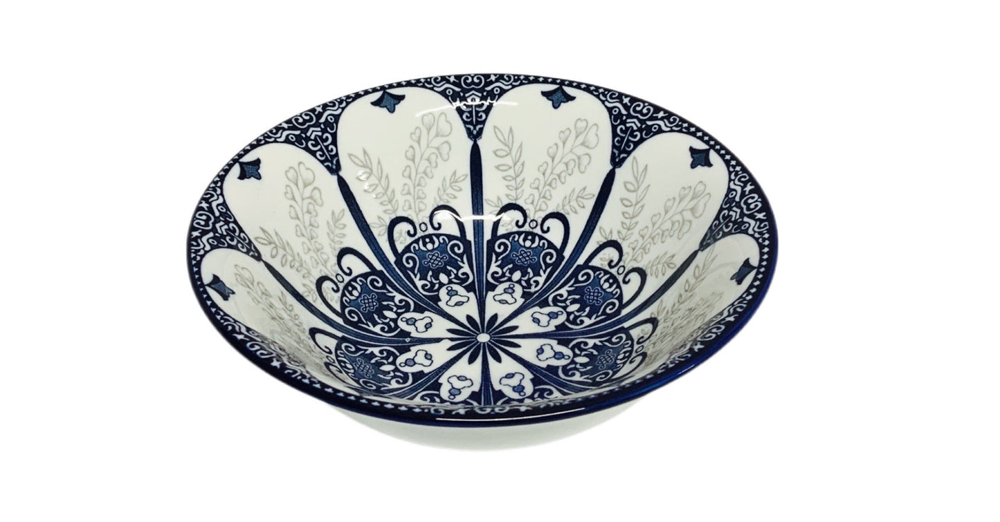 Cereal Bowl Blue Floral Pack Of 6 Blue 6inch - Image 1