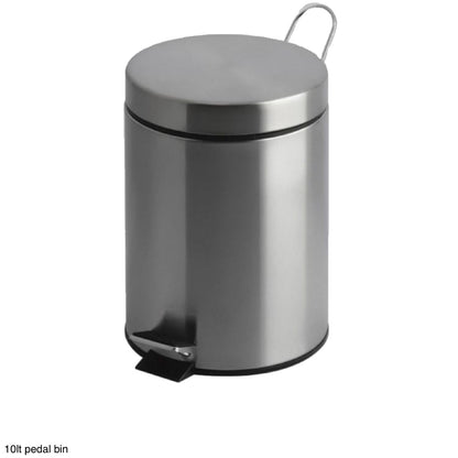 Stainless Steel Chrome Finish Pedal Bin 10l - Image 1