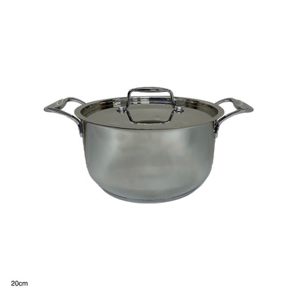 Mastercook Stainless Steel Casserole Cookware Pot With Lid LID20CM 20cm - Image 1