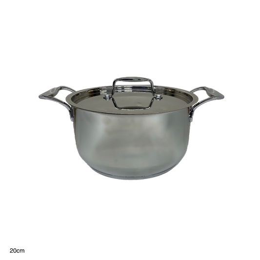 Mastercook Stainless Steel Casserole Cookware Pot With Lid LID20CM 20cm - Image 1