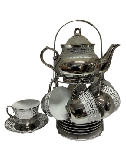 Silver Tea Set With Stand SET14PC Silver Set Of 14 - Image 1