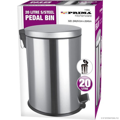 Stainless Steel Chrome Finish Pedal Bin 20l - Image 2