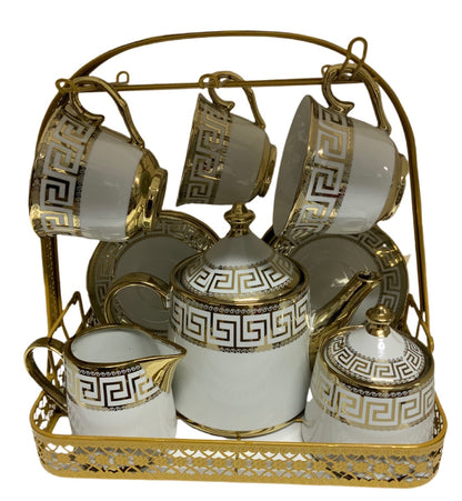 Gold Tea Set With Stand SET15PC Gold Set Of 15 - Image 1
