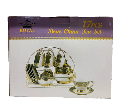 Bone China Tea Set With Stand SET17PC Set Of 17 - Image 4