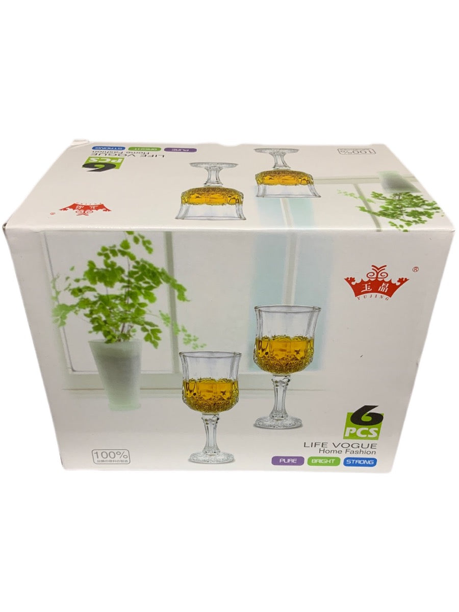 Carved Goblet Glasses Pack Of 6 - Image 1