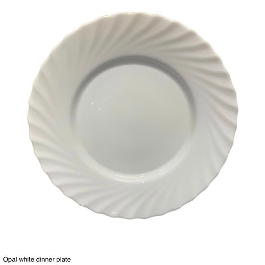 Opal White Plain Round Dinner Plate PLAIN25CM White 25cm - Image 1