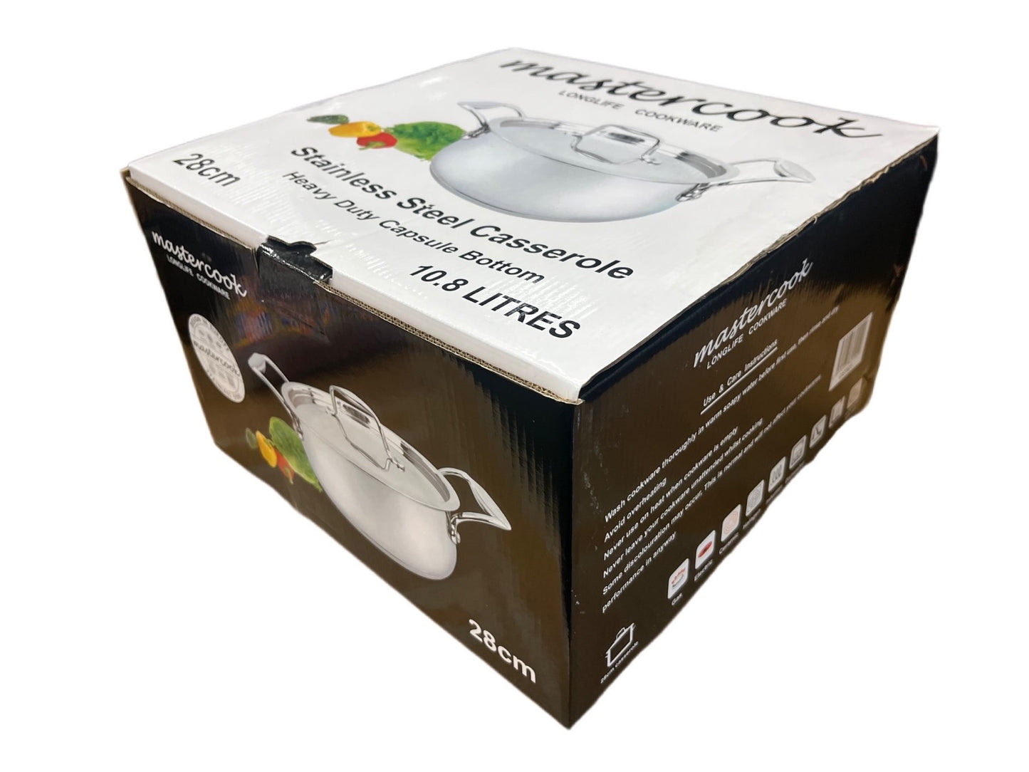 Mastercook Stainless Steel Casserole With Lid 28cm - Image 2