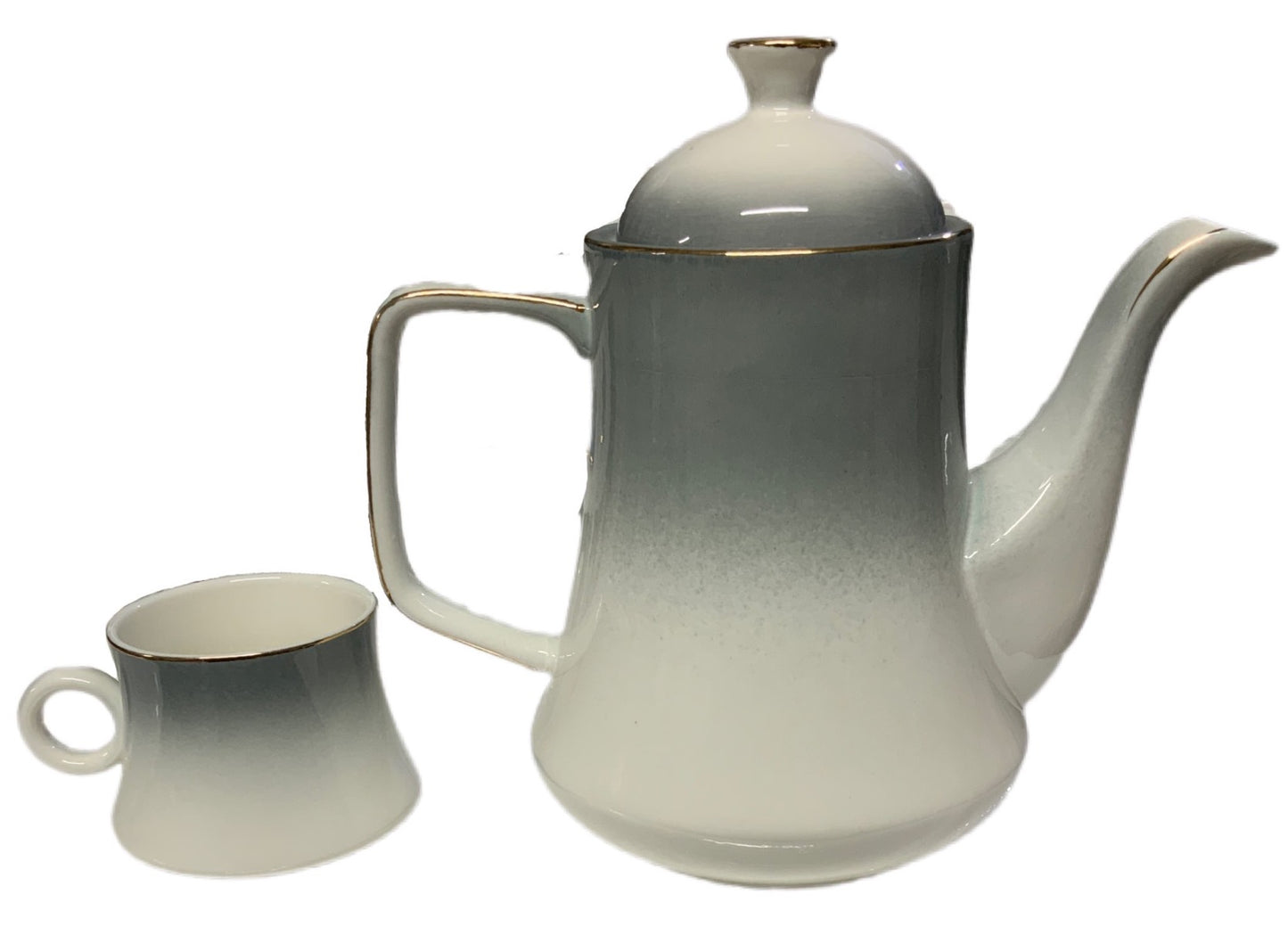 Procelain Tea Set With Tray Set Of 7 - Image 2