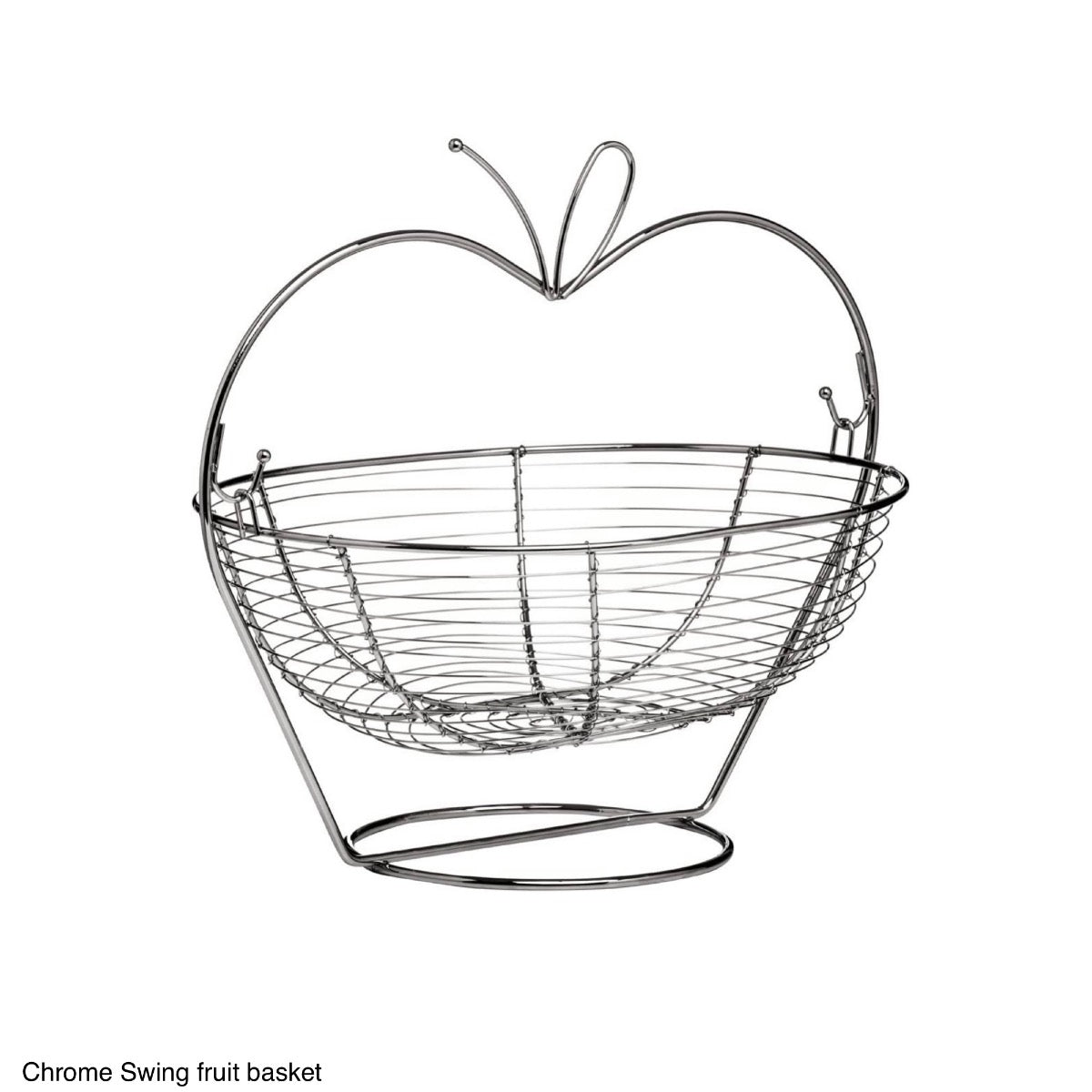 Swinging Chrome Fruit Basket BASKET24 24.5cm - Image 1