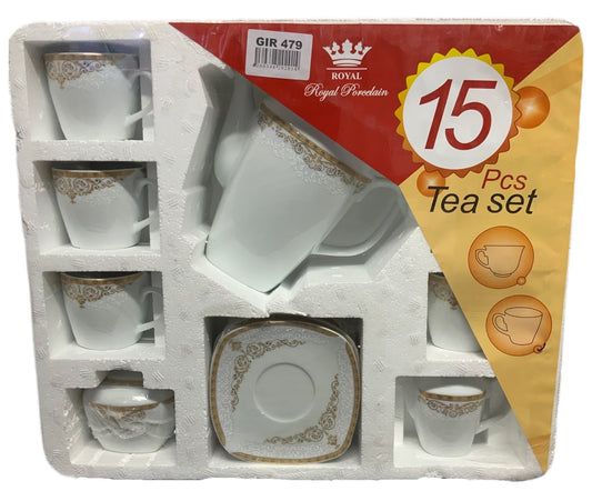 Donya Square Porcelain Tea Set PORCELAIN15PC Set Of 15 - Image 1