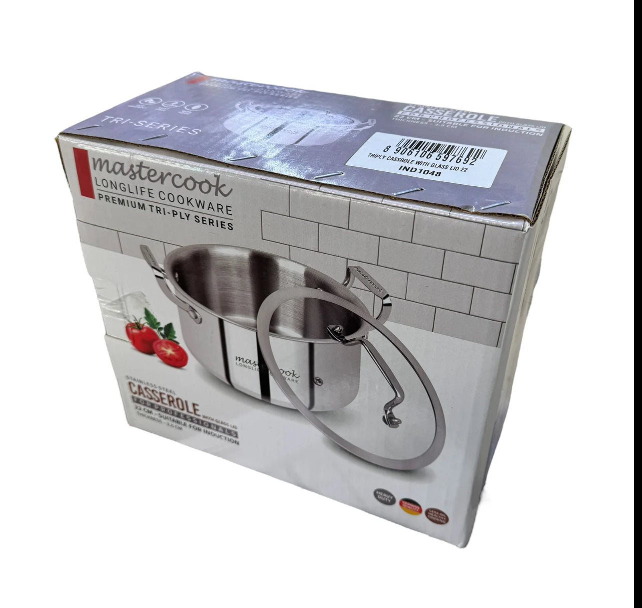 Mastercook  Stainless Steel tri-ply Body 26Cm Casserole Pot with lid