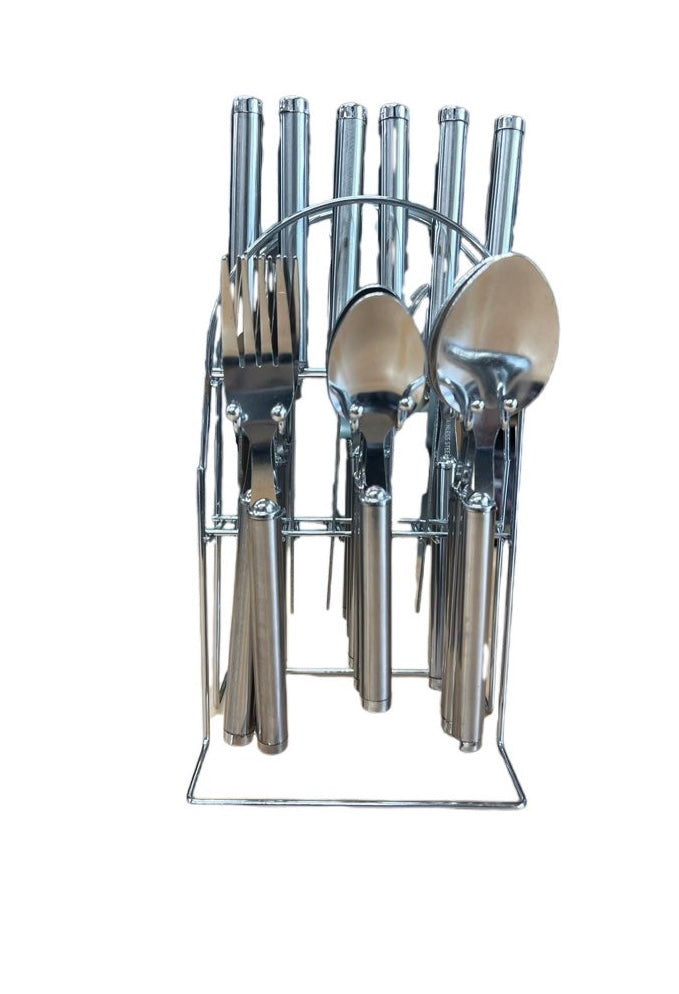 Silver Cutlery Set With Stand SET24PC Silver Set Of 24 - Image 3