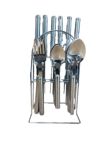 Silver Cutlery Set With Stand SET24PC Silver Set Of 24 - Image 3
