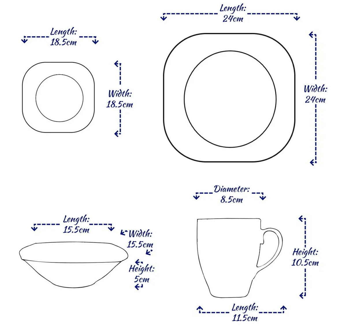 Saya Dinner Set SAYA16 Set Of 16 - Image 3