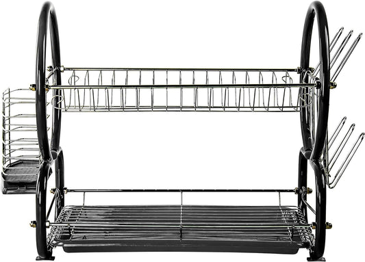 2 Tier Dish Drainer Black Black - Image 1