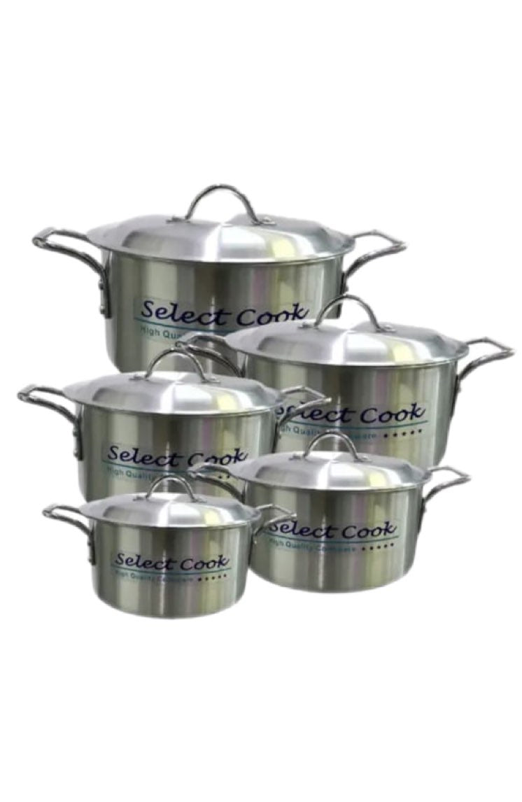 Aluminium Casserole/stockpot With Solid Steel Handles Set Of 5 - Image 1