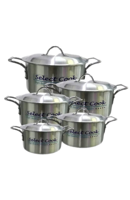 Aluminium Casserole/stockpot With Solid Steel Handles Set Of 5 - Image 1