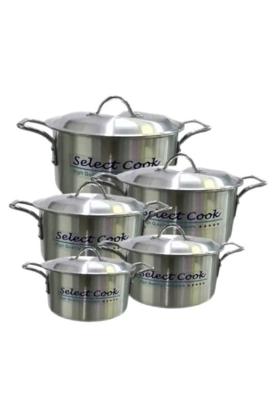Aluminium Casserole/stockpot With Solid Steel Handles Set Of 5 - Image 1