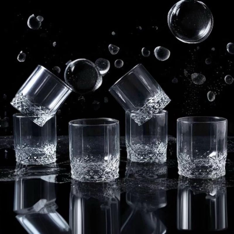 Glasses Clear Drinking Glasses Diamond Like Pattern Clear Set Of 6 320ml - Image 5