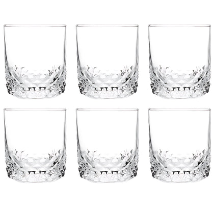 Glasses Clear Drinking Glasses Diamond Like Pattern Clear Set Of 6 320ml - Image 2