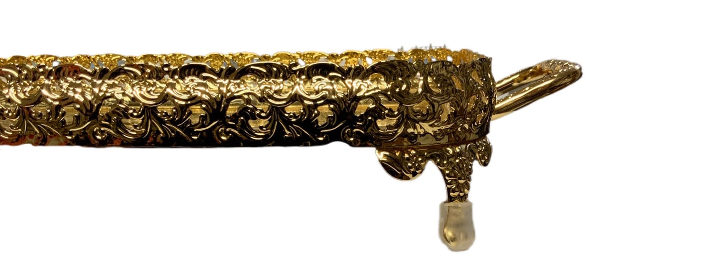 Golden Paandan Tray With Ball Feet And Handle Square - Image 3