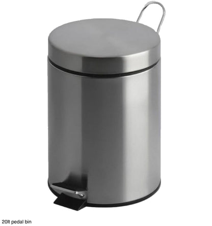 Stainless Steel Chrome Finish Pedal Bin 20l - Image 1