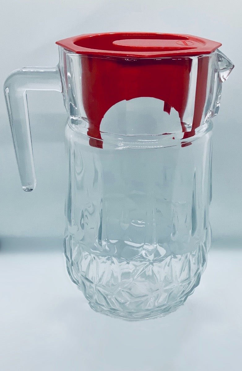 Manisa Jug With Red Plastic Lid Red - Image 1