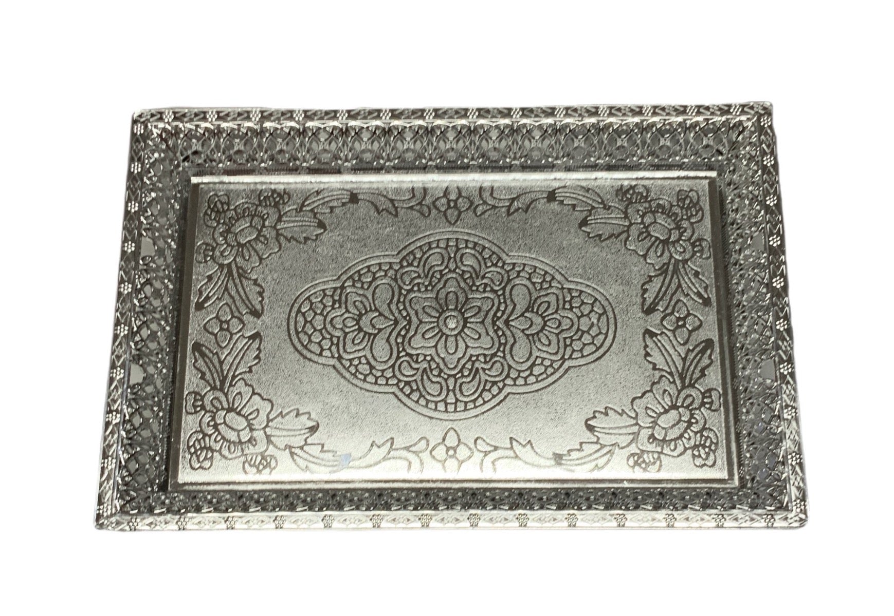 Silver Plastic Tray Silver - Image 2