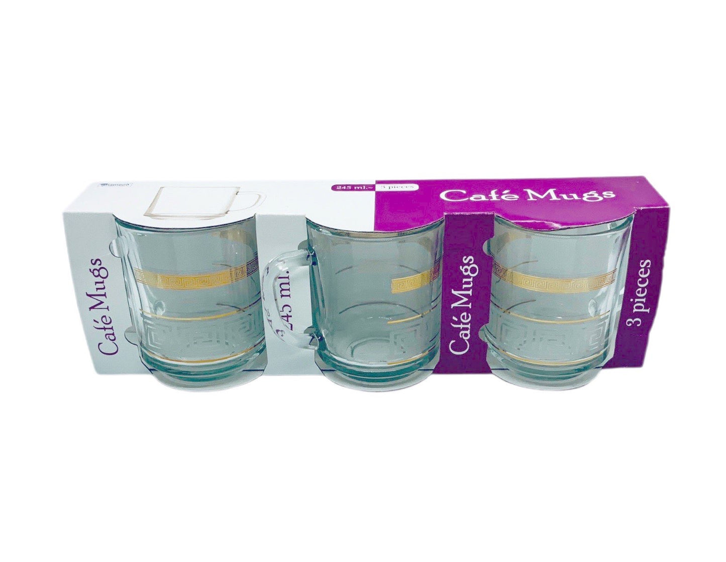 Gold Cafe Mug Pack Of 3 Gold - Image 1