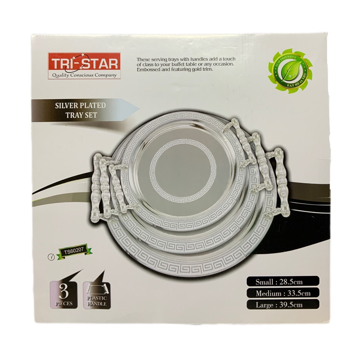 Silver Serving Tray Round Silver Set Of 3 - Image 3