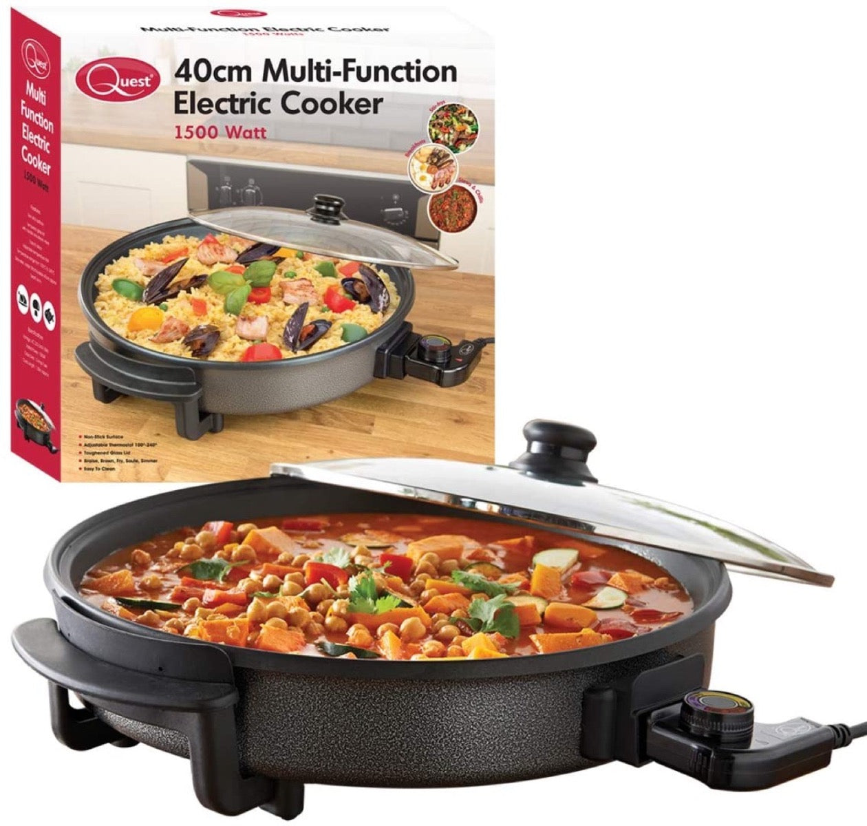 Quest 1500W Electric Pizza Pan QUEST1500W - Image 2